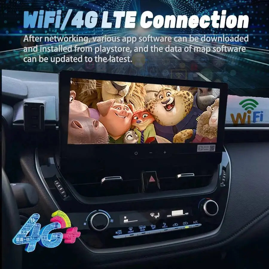 For Toyota Corolla 2019-2025 12.3inch Car Radio Stereo Android Auto Wireless Carplay Scree