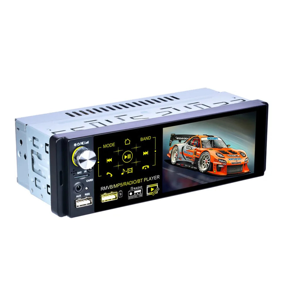 1DIN 4.1" MP5 Player AM FM Radio RDS support Subwoofer Micophone with Dynamic Track Camera