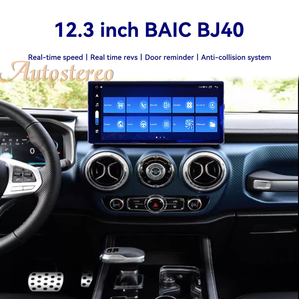 12.3 Inch Carplay Android 15 For Baic BJ40 2019 - 2023 Car Radio Multimedia Player Car GPS
