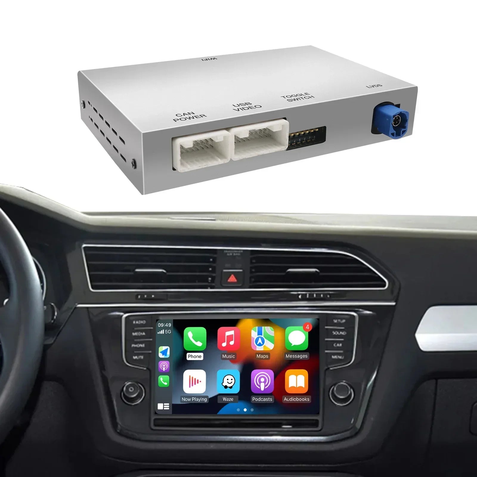 Wireless Carplay Android Auto Module Box For VW Volkswagen Skoda Octavia A5 Golf 7 Polo Pa | AUTOKITSHOP