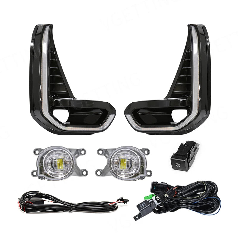 For Toyota Hilux Revo 2020 2021 Led DRL Fog Lamp Daytime Running Light Day Bumper Driving  | AUTOKITSHOP