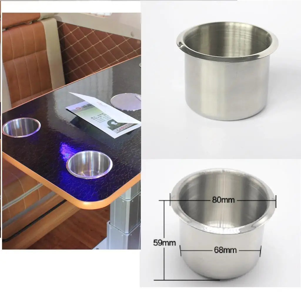 Metal Universal Rustproof Cup Drink Holder for Boat RV Car Truck Sofa Game Table Marine Pontoon  - Automotive LED Light