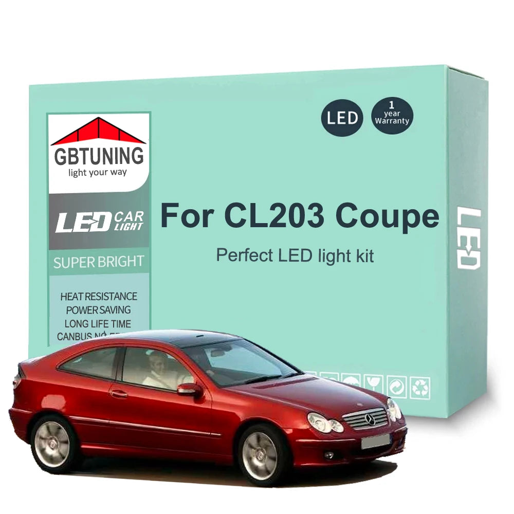 16-Piece LED Interior Light Kit for Mercedes Benz C Class CL203 Coupe 2001-2008 - Canbus Dome Map Door Trunk Bulbs | ...
