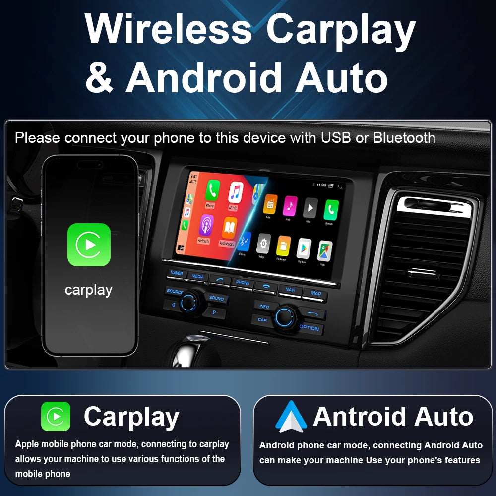 1din Android Auto 7" Screen For Fiat Fiorino Qubo Citroen Nemo Peugeot Bipper 2008 - 2017