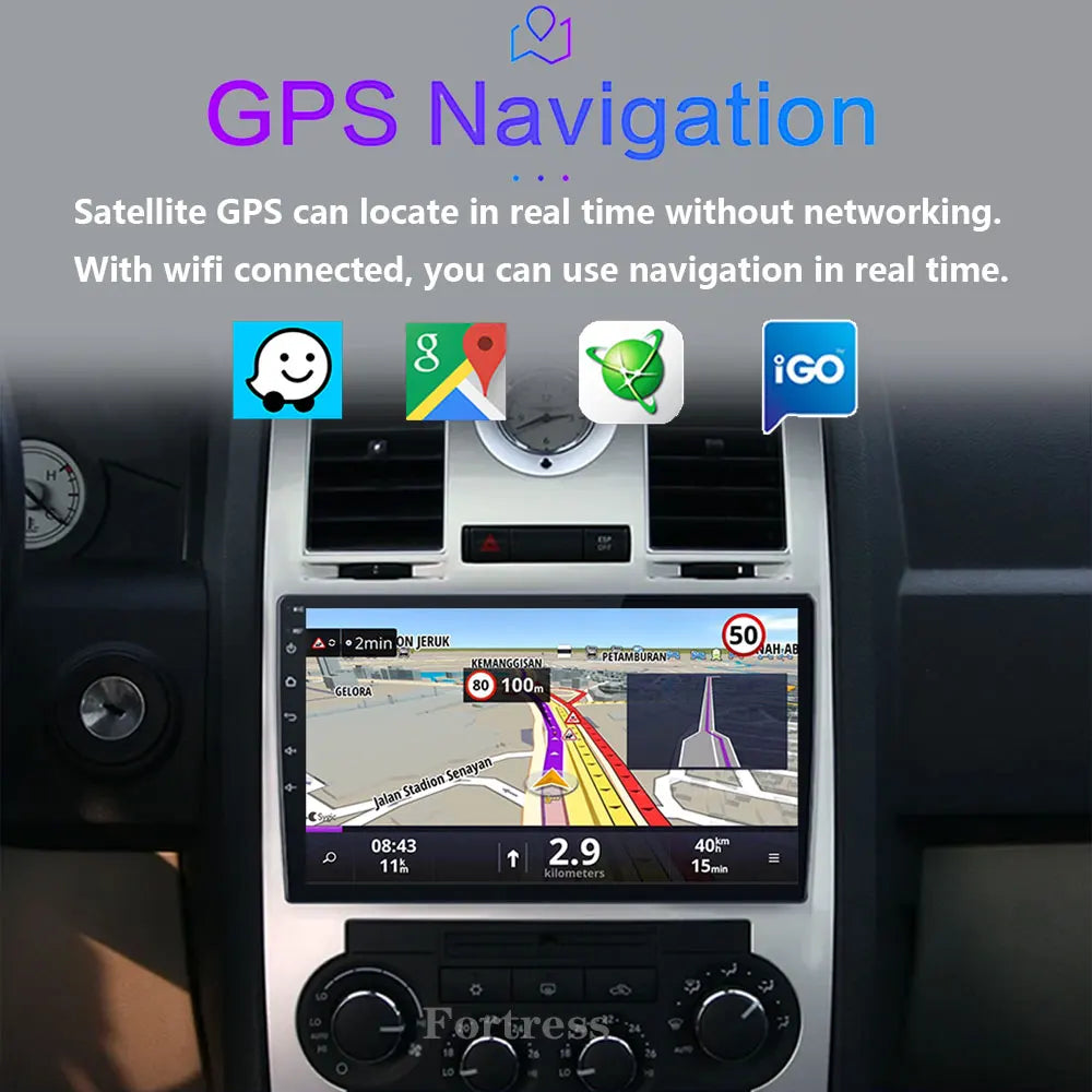 For Chrysler 300C 2004-2011 Car Radio Android 16 Navigation Wireless Bluetooth Carplay 4G