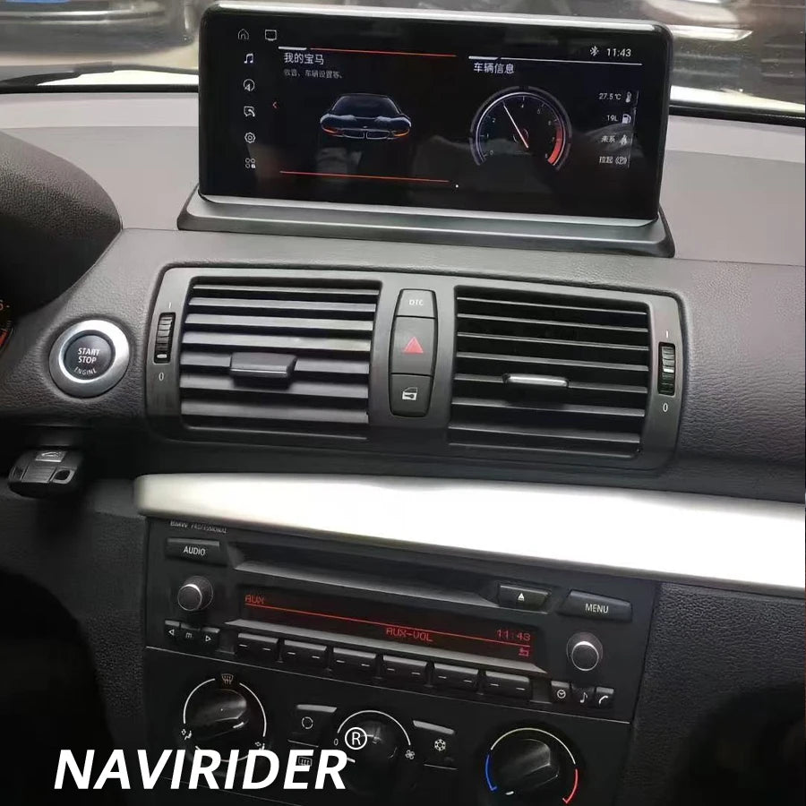 Android 14 GPS BT CarPlay Screen For BMW 1 Series E81 E82 E87 E88 2004-2014 Navirider 10.2