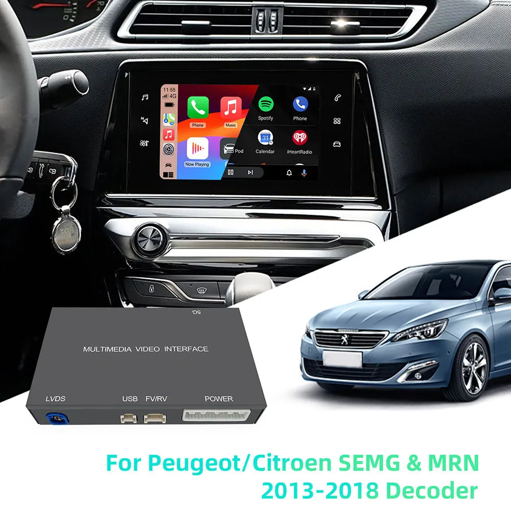 OEM Screen Upgrade Decoder Box for Peugeot /Citroen 2013-2018 SMEG/MRN System with CarPlay