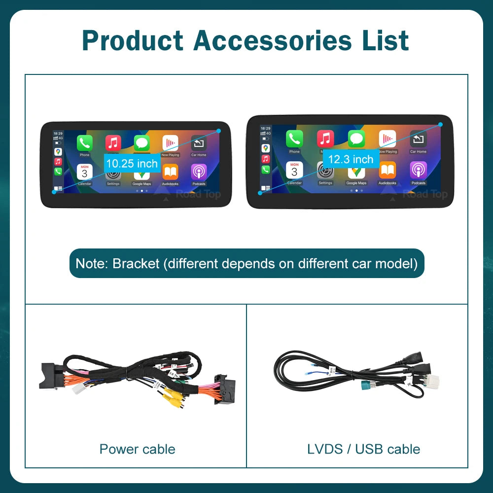 12.3' Wireless CarPlay Android Auto Multimedia Display Screen for Mercedes-Benz A B CLA GL