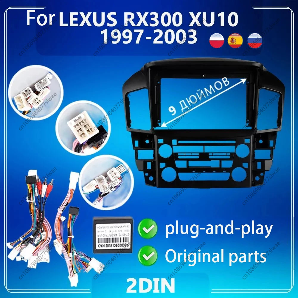 9 inch For LEXUS RX300 XU10 1997-2003 Car Radio Fascias Android MP5 Stereo Player 2Din Hea