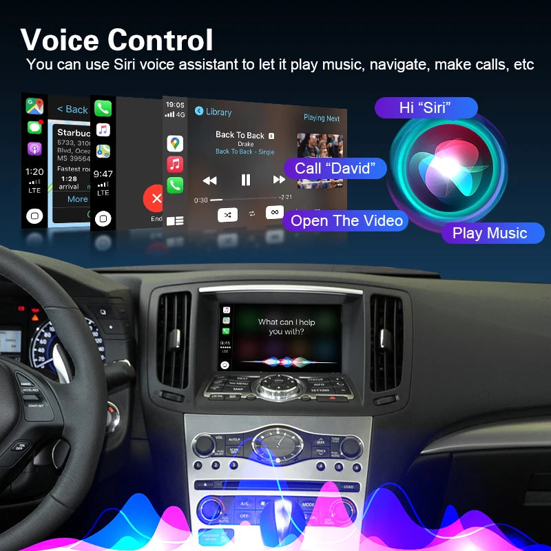 Wireless CarPlay Android Auto Adapter for Infiniti G Series G37 G35 Support Mirror Link Ai
