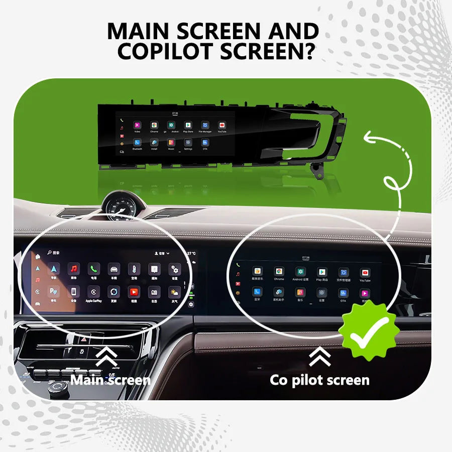 For Porsche Panamera 2024 Upgrade Car Copilot Qualcomm Android 13 Touch Screen GPS Navigat
