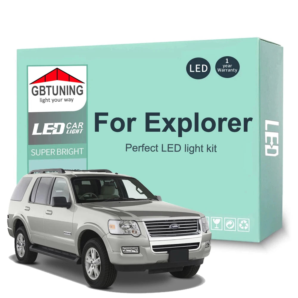 13-Piece LED Interior Light Kit for Ford Explorer - Canbus Error-Free Bulbs | AUTOKITSHOP