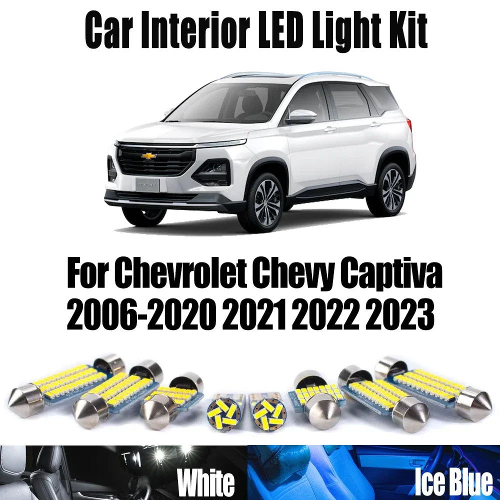 LED Interior Light Kit for Chevrolet Chevy Captiva 2006-2020 - Canbus Dome Map Door Trunk Bulbs | AUTOKITSHOP