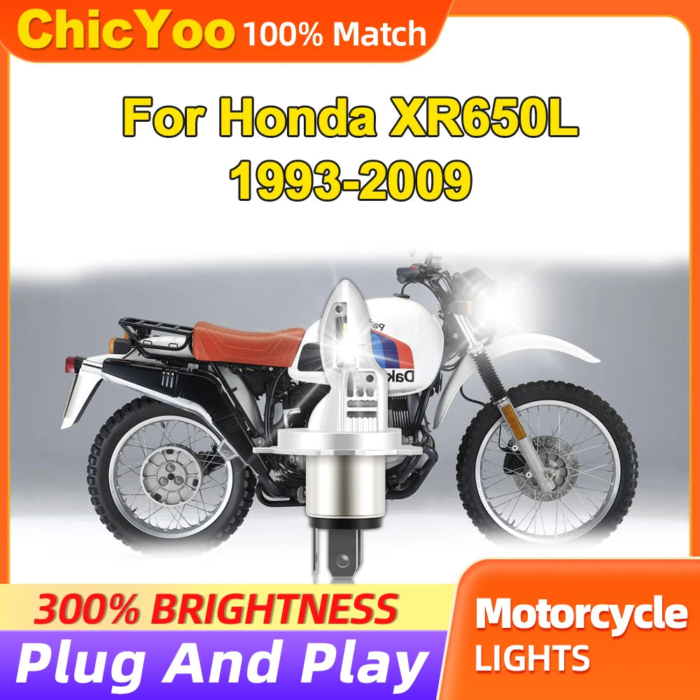 Motorcycle LED Headlight Blub 10000LM Super Bright Moto Light 6000K White For Honda XR650L