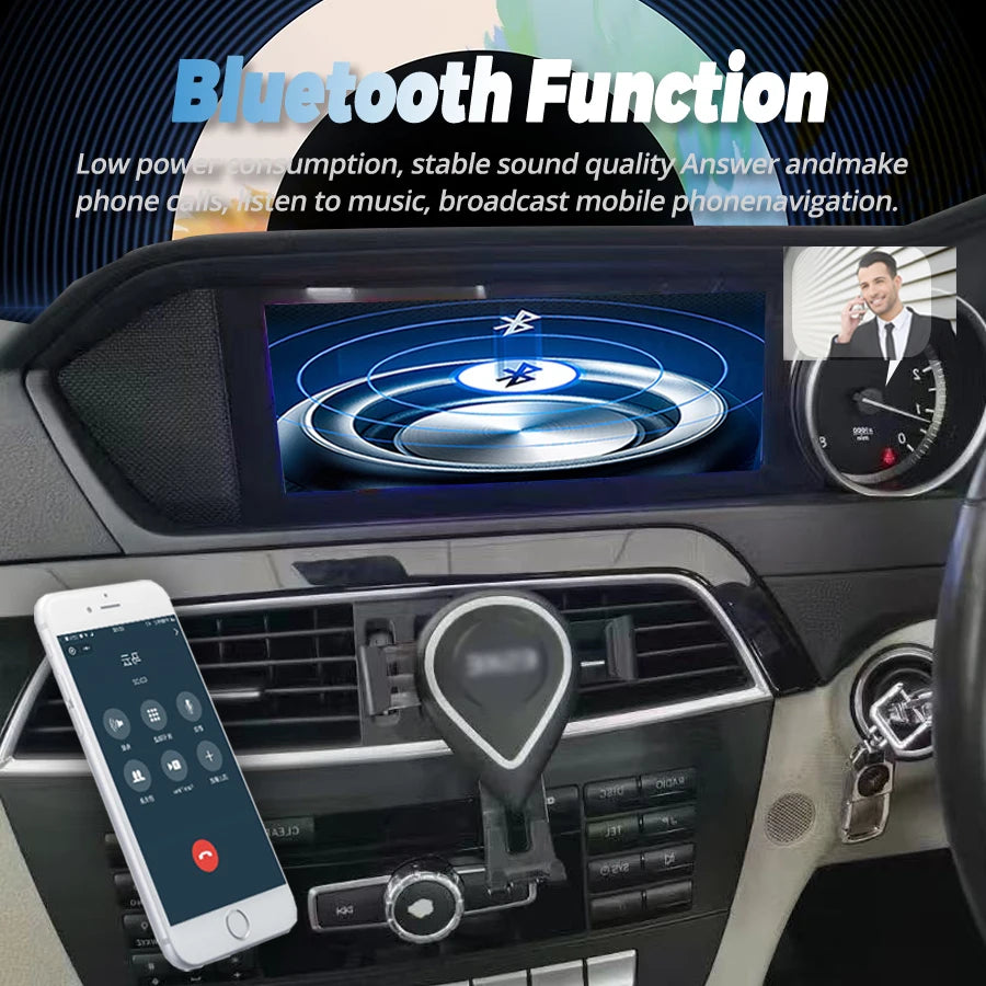 RHD wireless Bluetooth Carplay Car Radio stereo For Mercedes Benz C-Class W204 2011-2014 A