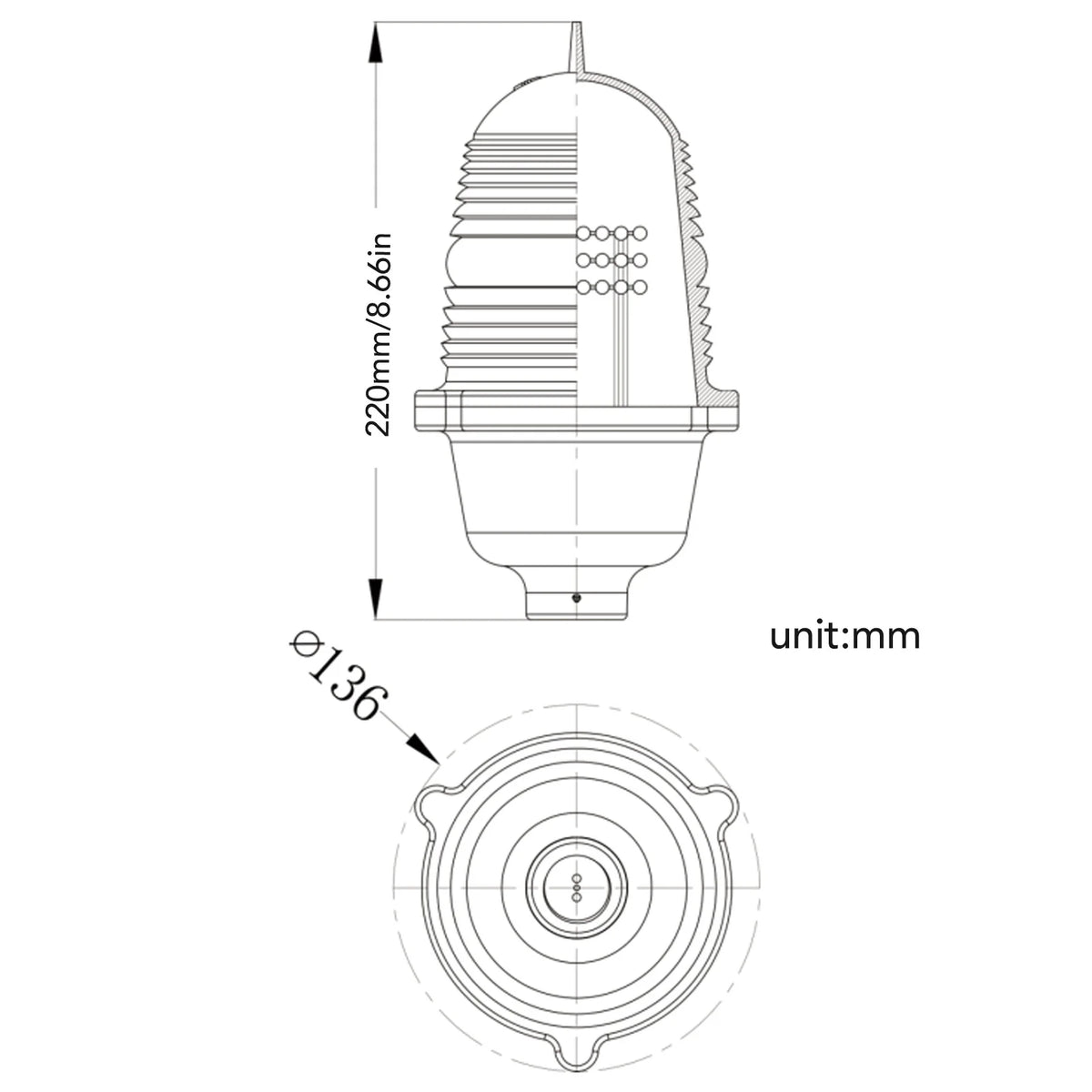 Boat Emergency Beacon Lamp Warning Beacon Light Resistant Long Lifespan Multipurpose Waterproof  - Automotive LED Light