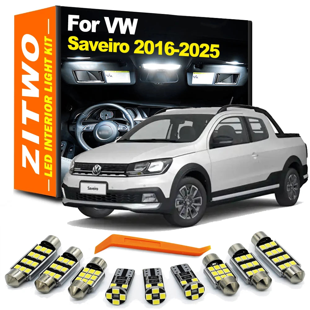 ZITWO 8Pcs LED Interior Dome Map Reading Light Kit For VW Volkswagen Saveiro 2016- 2020 2021 2022 2023 2024 2025 Accessories