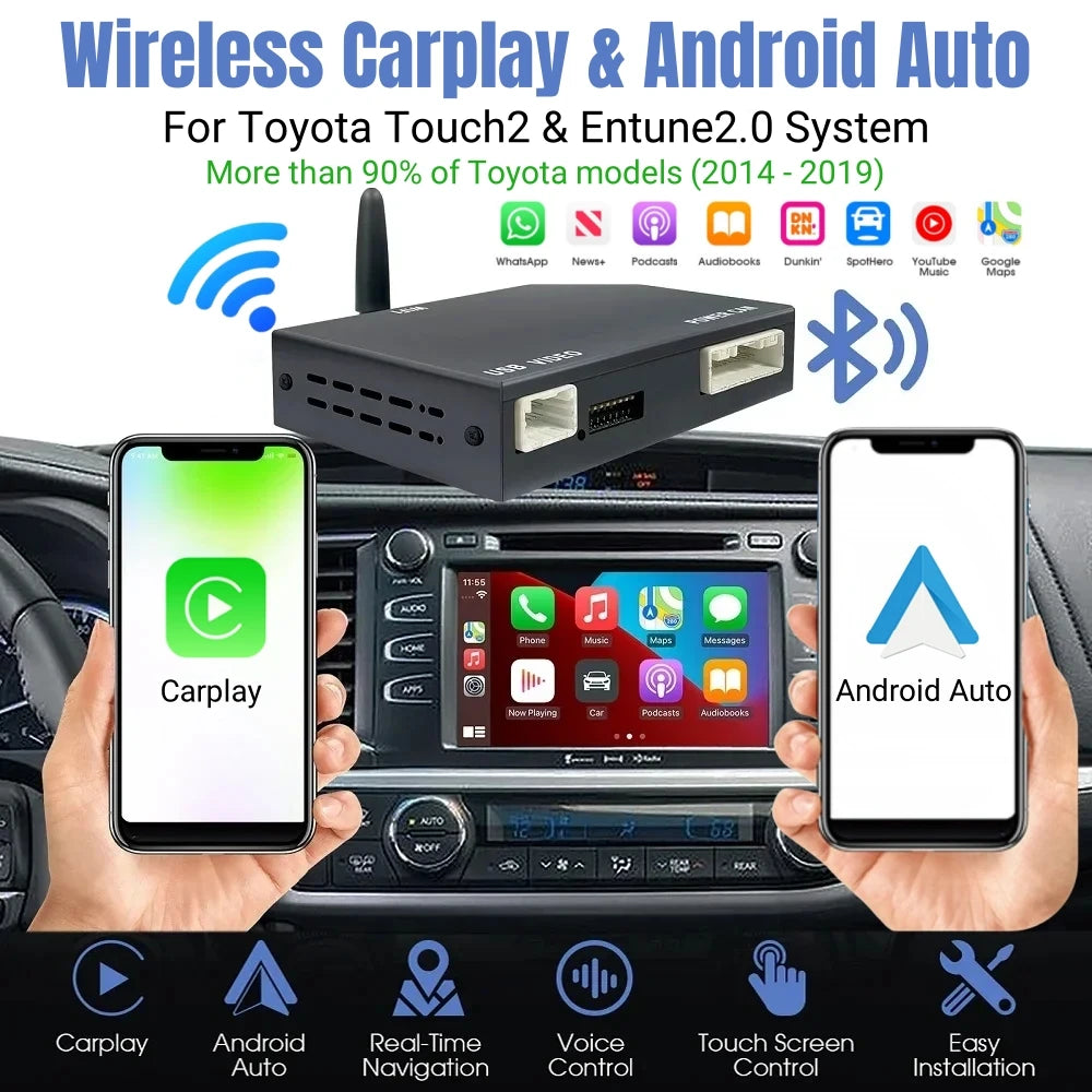 ANYFAR Wireless Carplay Android Auto For TOYOTA Touch2 Entune2.0 Highlander Tundra Sienna  | AUTOKITSHOP