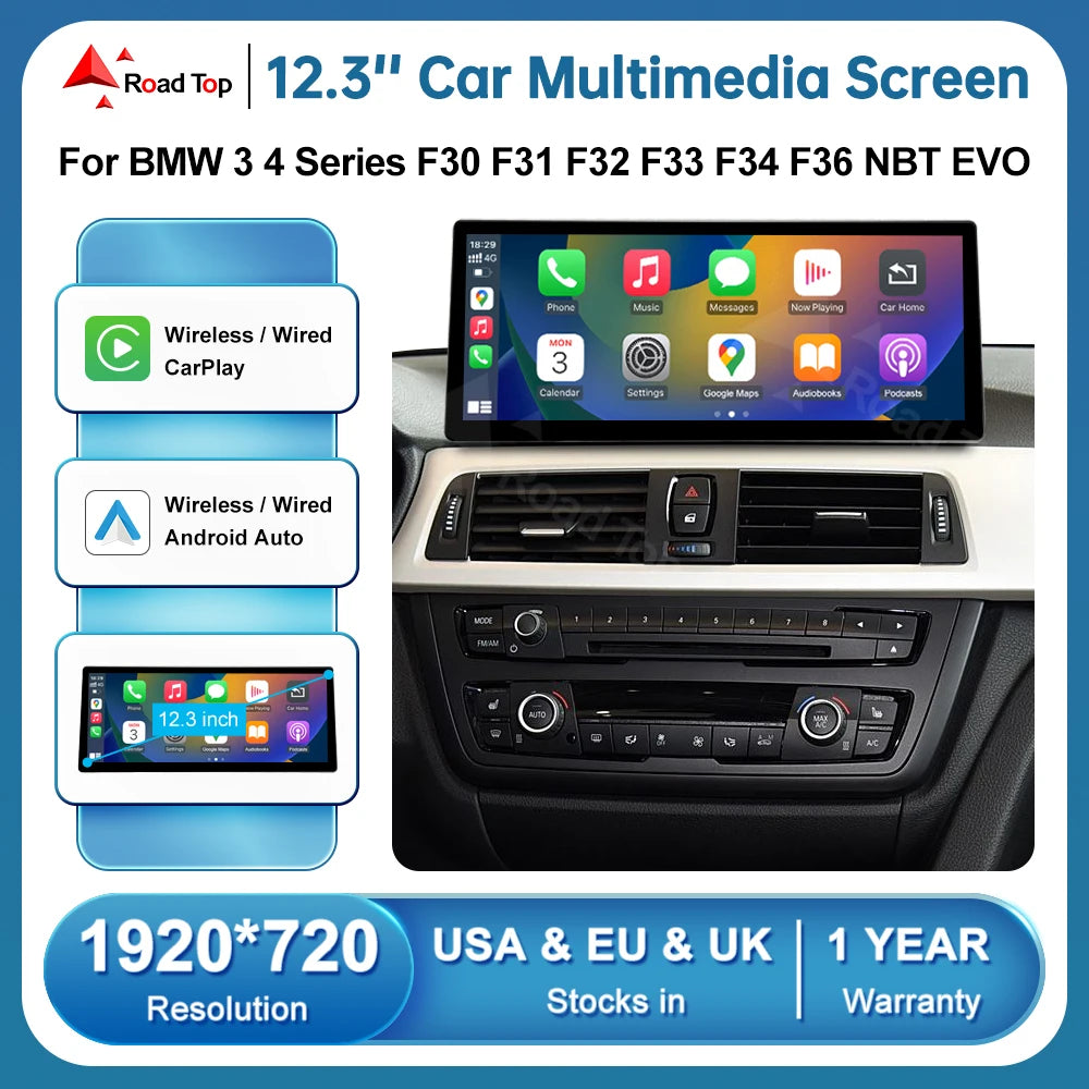 12.3'' Ultra Thin Screen Car Multimedia Radio For BMW 3 4 Series F30 F31 F34 F32 F33 F36 N | AUTOKITSHOP