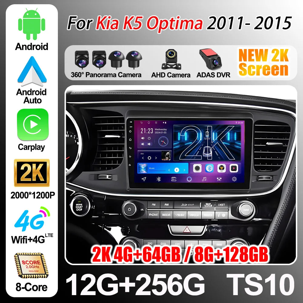 For Kia K5 Optima 2011 2012 2013 2014 2015 Android 16 Car Multimedia Player Bluetooth Wifi | AUTOKITSHOP