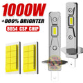 H1 LED Headlight Canbus No Error Fanless 6500K H1 Led Light White 8054 CSP CHIPS High Low