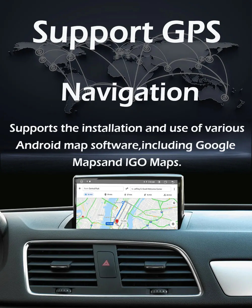 Smart System GPS Navigation for Audi Q3 2011 2012 2013 2014 - 2018 Android 15 Wireless Car | AUTOKITSHOP
