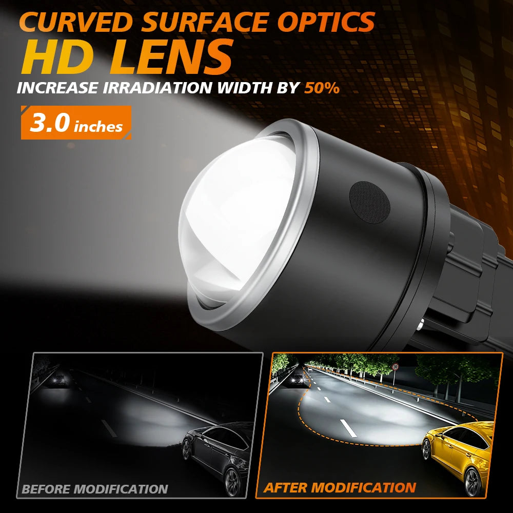 For Peugeot 206 207 307 308 4007 4008 3.0 Inch Bi-LED Fog Lens 3 Color Temperatures Offroa