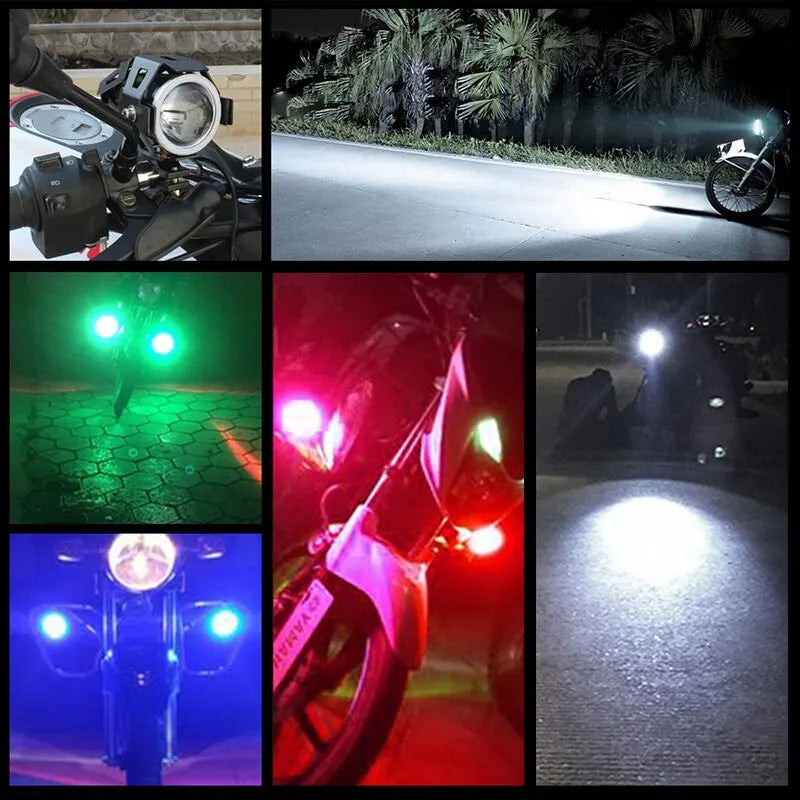 LED Auxiliary Motorcycle Headlight Fog Lights Universal Angel Eyes U7 Mini Motorcycle Spot