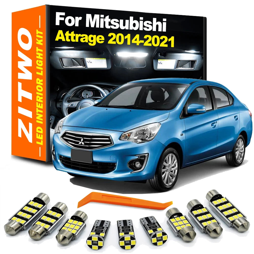 ZITWO 7Pcs LED Interior Light Bulb Kit For Mitsubishi Attrage 2014 2015 2016 2017 2018 2019 2020 - Canbus LED Car Light
