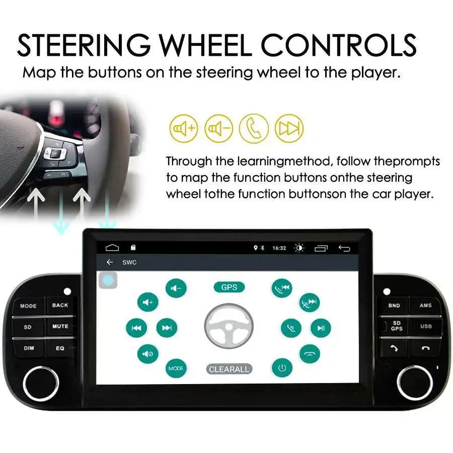 Android 15 CAR DVD Player For FIAT PANDA 2013-2020 Android Screen 2din Raido Stereo AutoAu