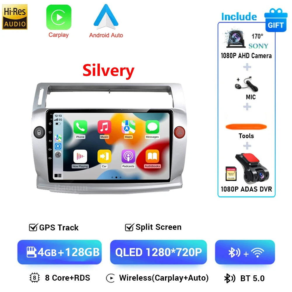 Android 16 For Citroen C4 C-Triomphe Quatre 2004-2014 Navigation GPS Multimedia Car Radio