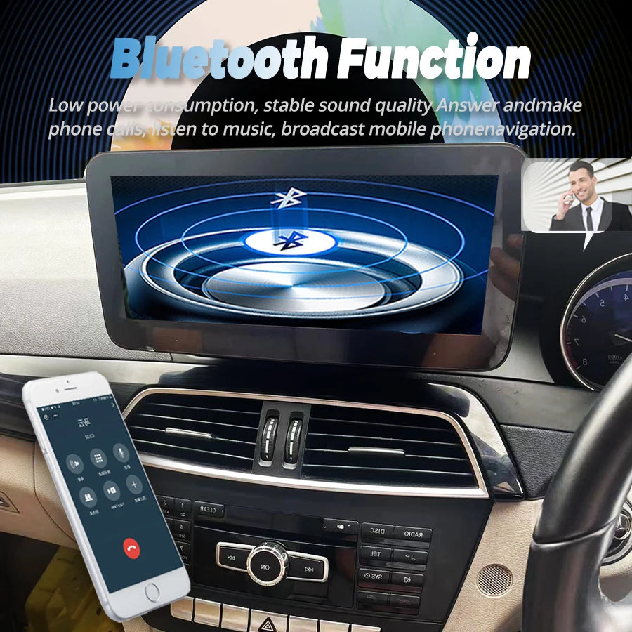 10.25Inch RHD Navi Car Radio For Mercedes Benz C Class W204 2011-2014 CarPlay BT Android 1