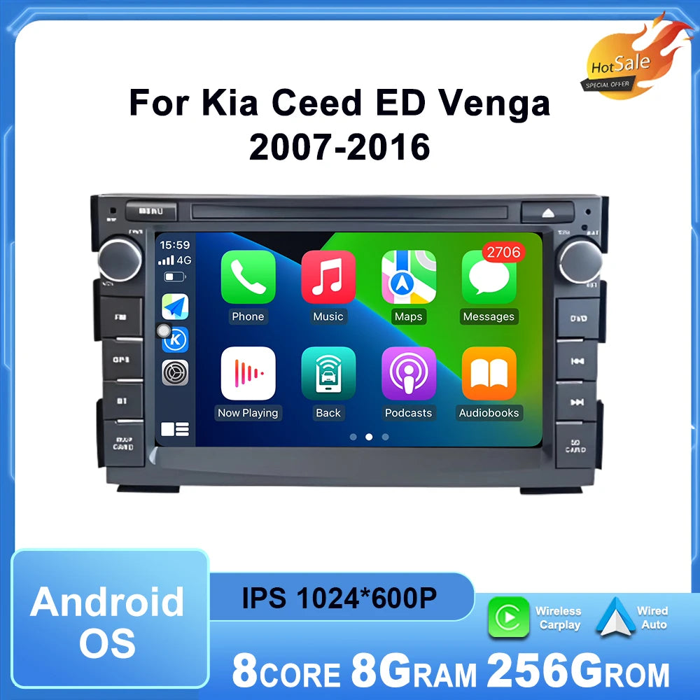 Android OS Intelligent System for Kia Ceed ED Venga 2007-2016 Car Radio Multimedia Touch D