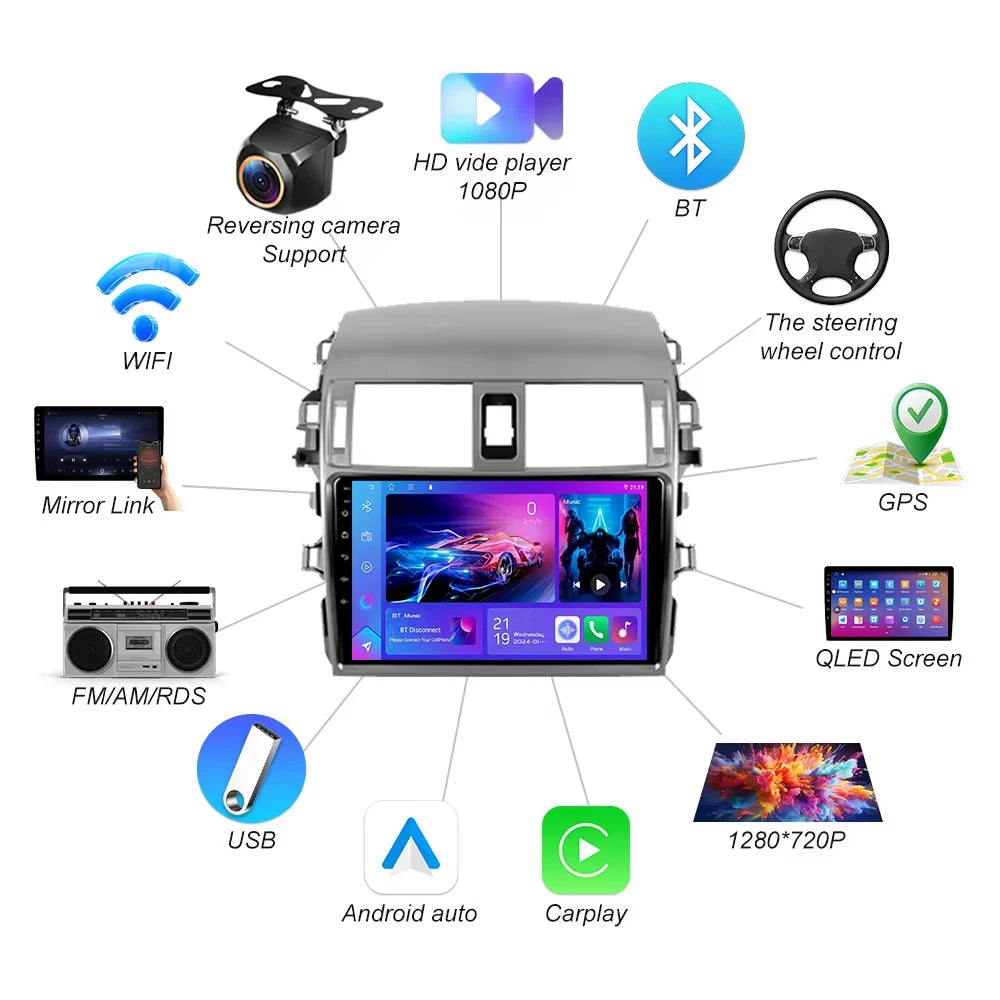 Android 16 For Toyota Corolla E140/150 2006 2007-2013 Car Radio Multimedia Player Navigati | AUTOKITSHOP
