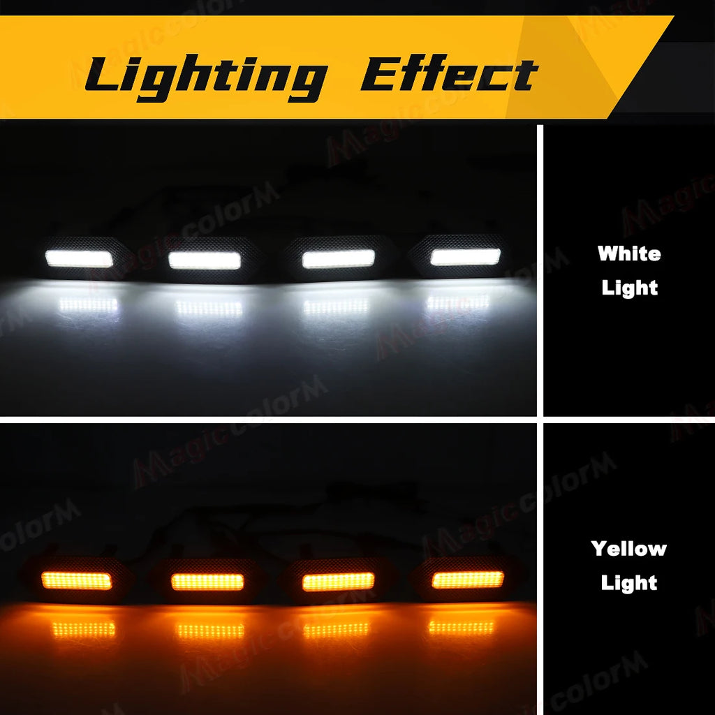 For Toyota 4Runner 4 Runner TRD Pro 2025 Car Grille Lights Front Grill LED DRL White Amber | AUTOKITSHOP