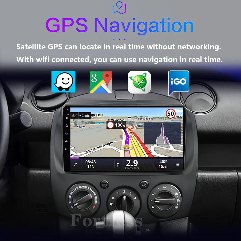Android 16 Carplay Auto 2K Screen Car Radio Multimedia Player For Mazda 2 2007-2014 WIFI+4