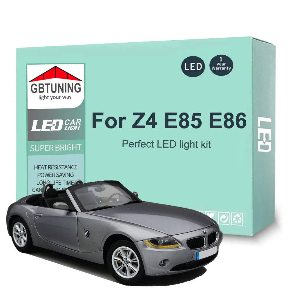 12-Piece LED Interior Light Kit for BMW Z4 E85 E86 2003-2008 - Canbus Dome Map Door Trunk Bulbs | AUTOKITSHOP