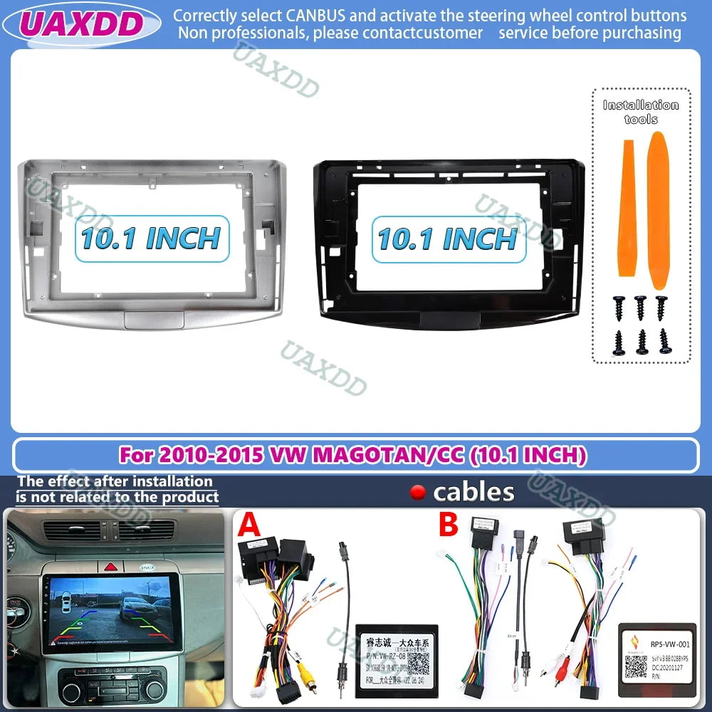 Facia Panel 10.1inch For Volkswagen Passat B6 B7 CC Magotan 2010-2016 Radio 2Din Car DVD F