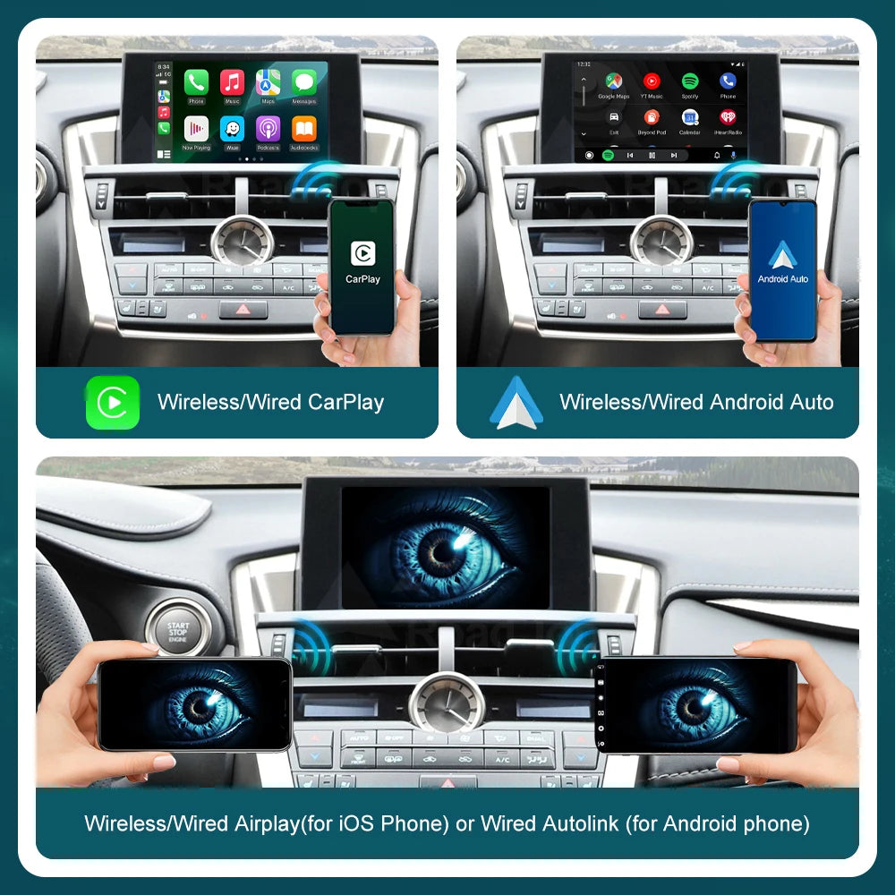 Wireless CarPlay RoadTop for Lexus NX 2014-2019, with Android Auto Mirror Link AirPlay Car
