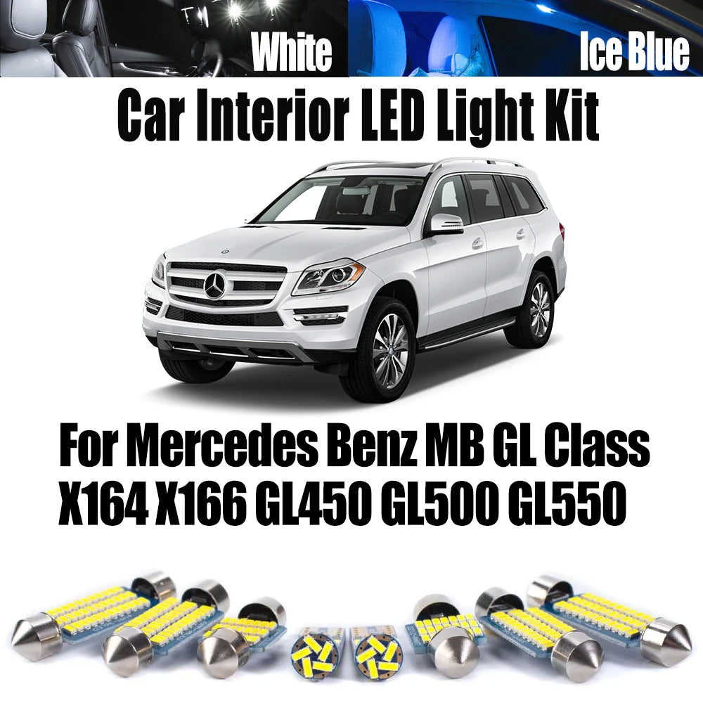 LED Interior Light Kit for LED Interior Dome Map Trunk Light Kit Mercedes Benz MB GL Class X164 X166 GL450 GL500 GL55...