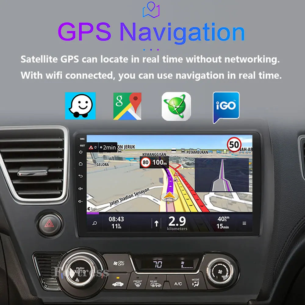 Car Radio Android 16 For Honda Civic 9 2013 2014 2015 2016 Video Player Qualcomm Multimedi
