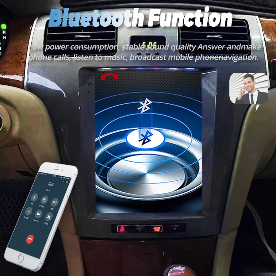 9.7'' Vertical Screen Android 15 DVD navi Car radio HU For Lexus ES300 ES330 XV30 ES 330 2