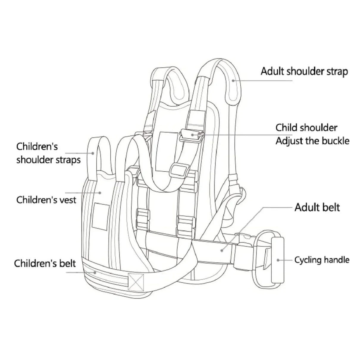 Motorcycle Safety Belt for Kids Adjustable Children Harness Anti-drop Baby Riding Seat Belt for  - Automotive LED Light