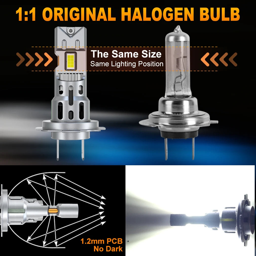 XSTORM H7 LED Car Lights Bulbs 150w 40000LM With Fan Turbo Lights H7 LED Headlight 6500K 1