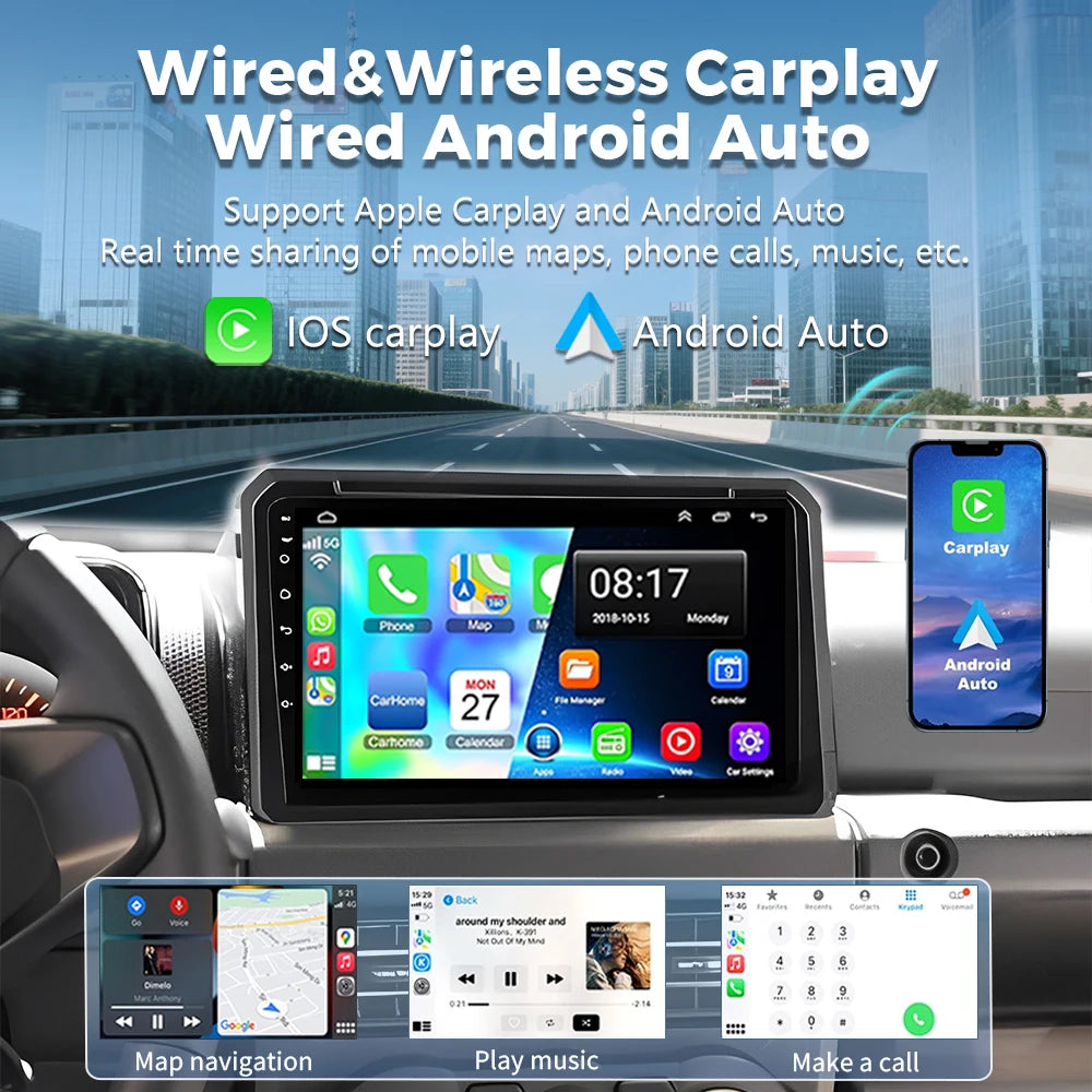 Qualcomm Android 16 Carplay Auto Car Radio For Suzuki Jimny 2018 2019 2020 Multimedia Vide