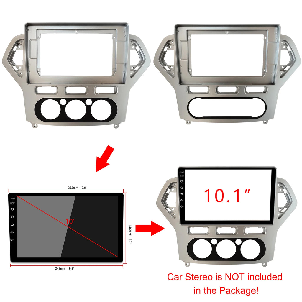 Car Fascia Trim Kit For Ford Mondeo 4 2006 2007 2008 2009 2010 Double Din Car Radio DVD Fr | AUTOKITSHOP