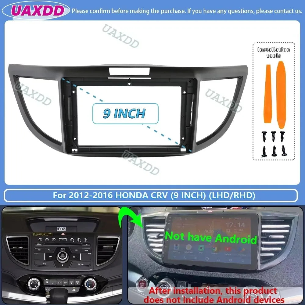 FOR 2012-2016 HONDA CRV 9 10.1INCH 2 Din Car radio Android frame Kit Center fascia cable h