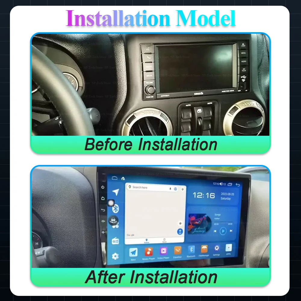 Android 16 For Jeep Wrangler 3 Jk 2010-2018 Car Player Auto Radio Multimedia Gps Navigatio | AUTOKITSHOP