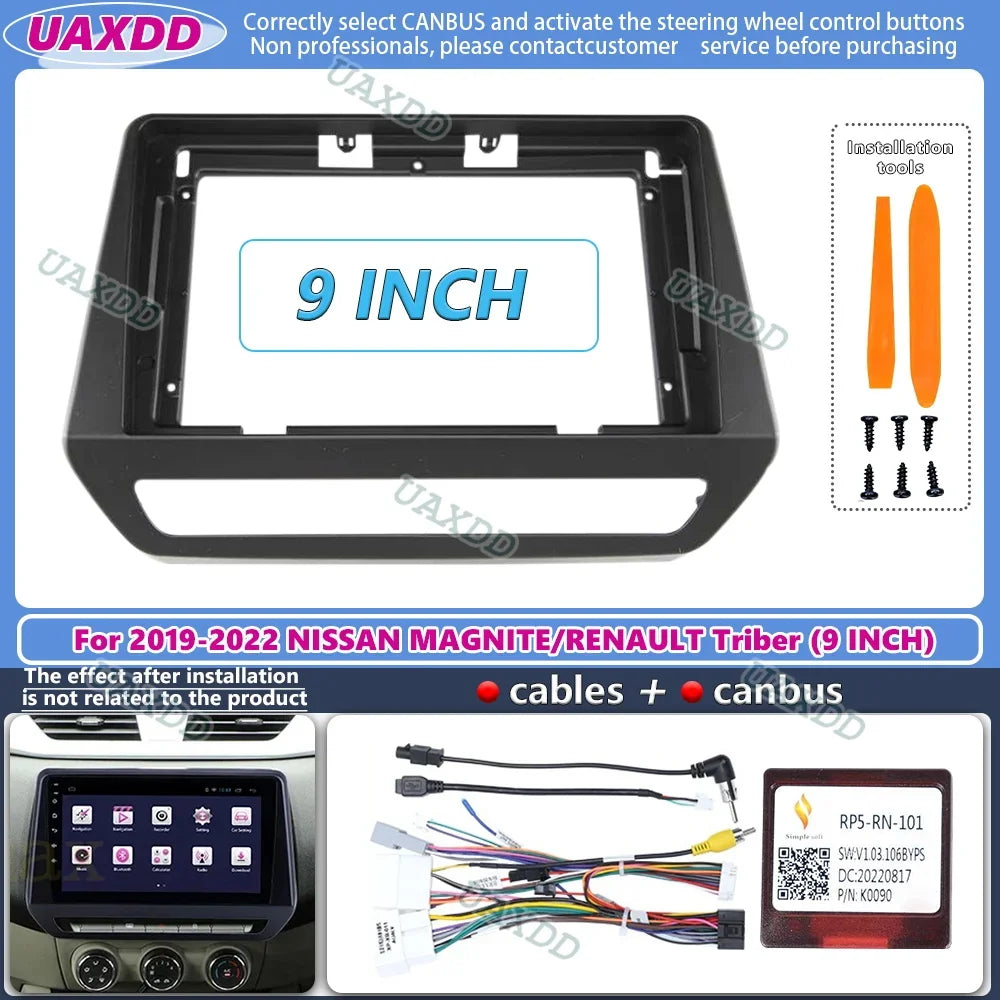 For RENAULT NISSAN MAGNITE RENAULT Triber 2019-2022 9 Inch Radio Fascia Stereo GPS DVD Pla