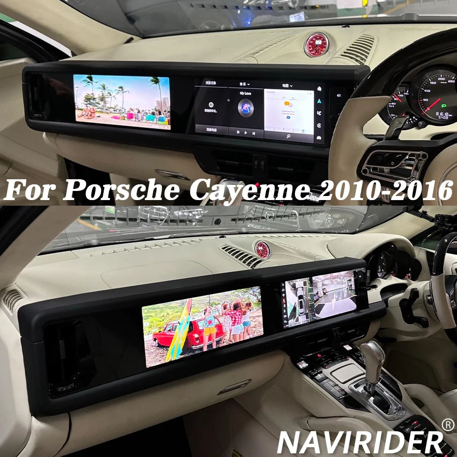 Carplay For Porsche Cayenne 2010-2016 Upgraded Interactive Dual Screen Android Multimedia  | AUTOKITSHOP